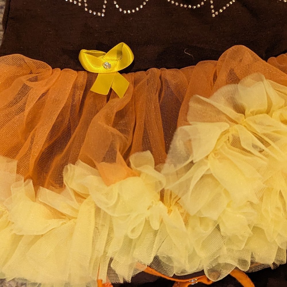 Thanksgiving Baby Girl Tutu Dress Studs Gobble Til You Wobble New 3-6M - Picture 2 of 8